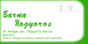 barna mogyoros business card